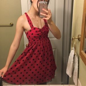 Retro dot chiffon dress